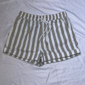 Twill striped shorts